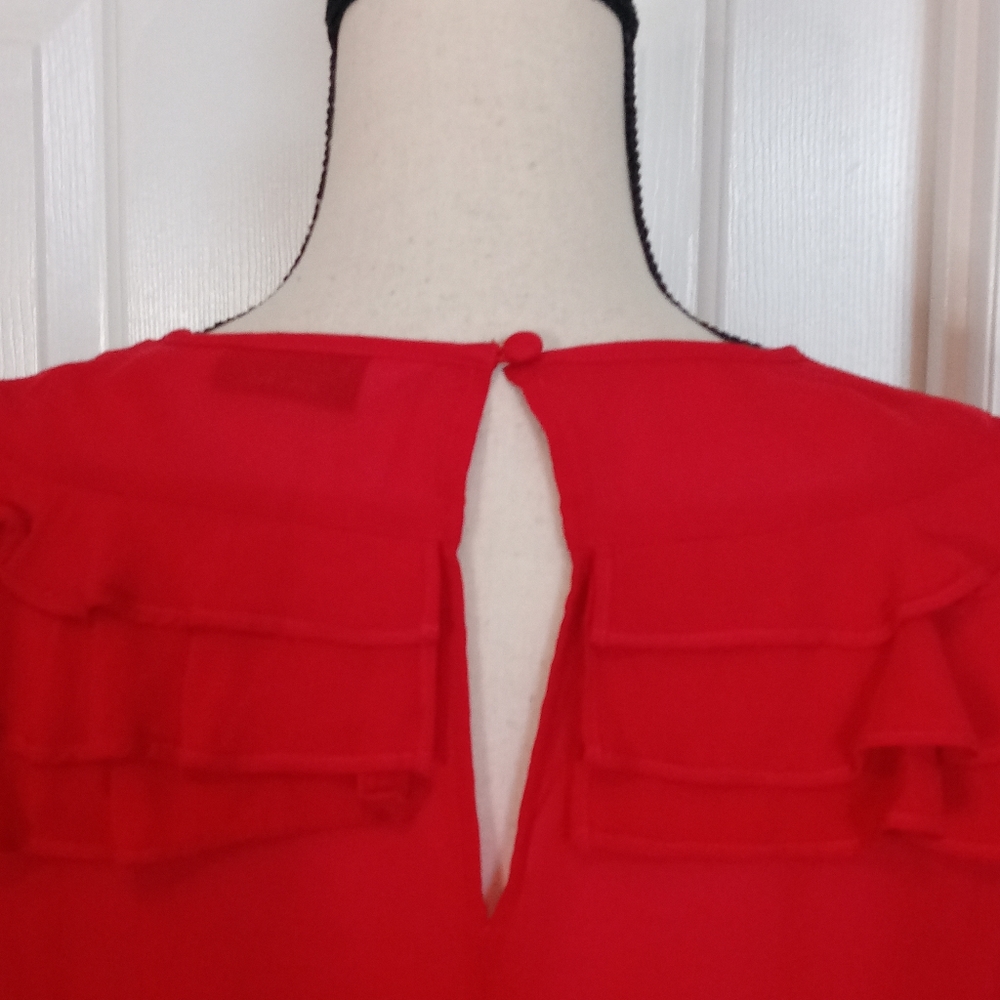 & Other Stories Red Ruffle d Blouse - Picture 8 of 13